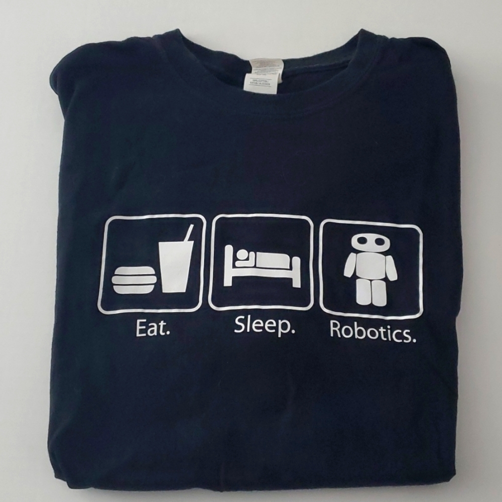 EAT, SLEEP, ROBOTICS Novelty Large Black Cotton SS Tee Shirt Pre-Owned